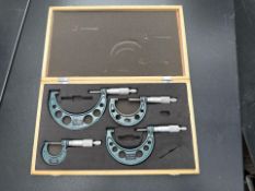 4pc Micrometer Set 0-25mm, 25-50mm, 50-75mm, 75-100mm
