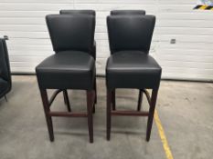 Black Faux Leather Bar Stools x4