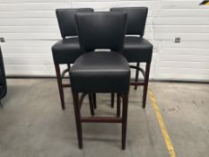Black Faux Leather Bar Stools x3