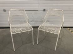 White Metal Cube Optical Illusion Garden Chairs