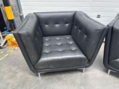 2 X Black Faux Leather Armchairs