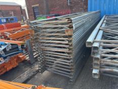 16 Bays Of Boltless Pallet Racking, Dismantled, Includes 17 frames and 180 yellow beams