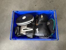 Box Of Assorted Boxing Gloves And Pads