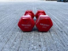 Pair Of Max Strength 2kg Dumbbells