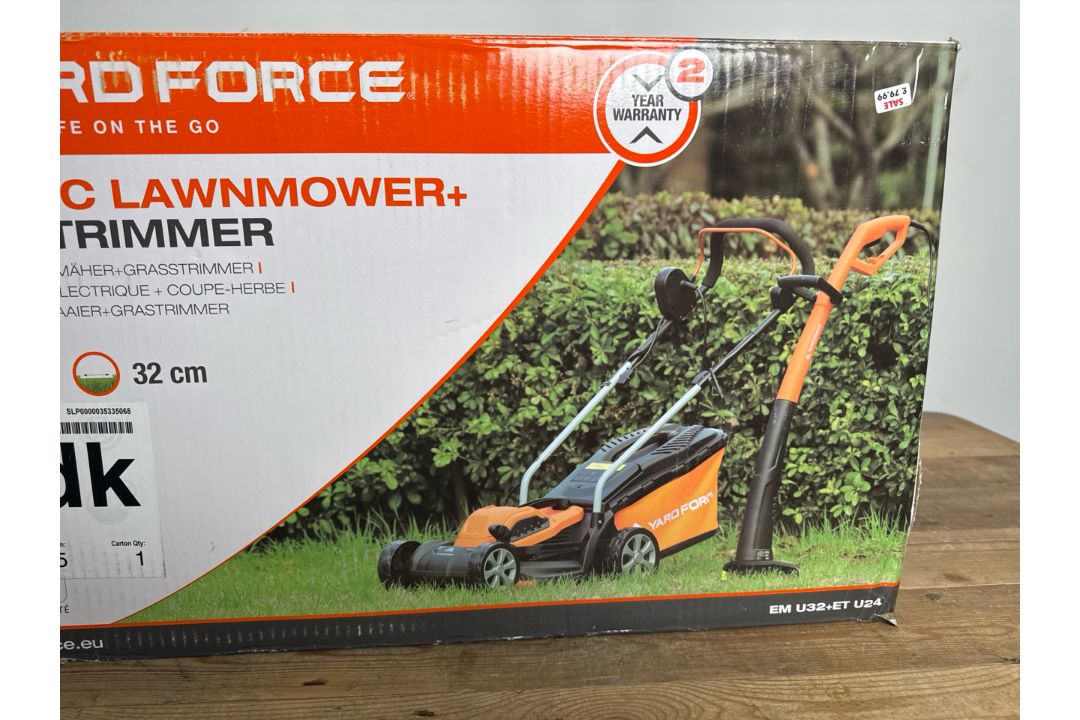 Yardforce EM U32 & ET U24 Lawnmower And Strimmer Set - Image 6 of 13