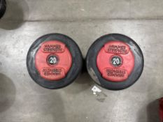 Pair Of Hammer Strength 20kg Dumbbells