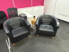 Faux Leather Bucket Chair x2, no reserve