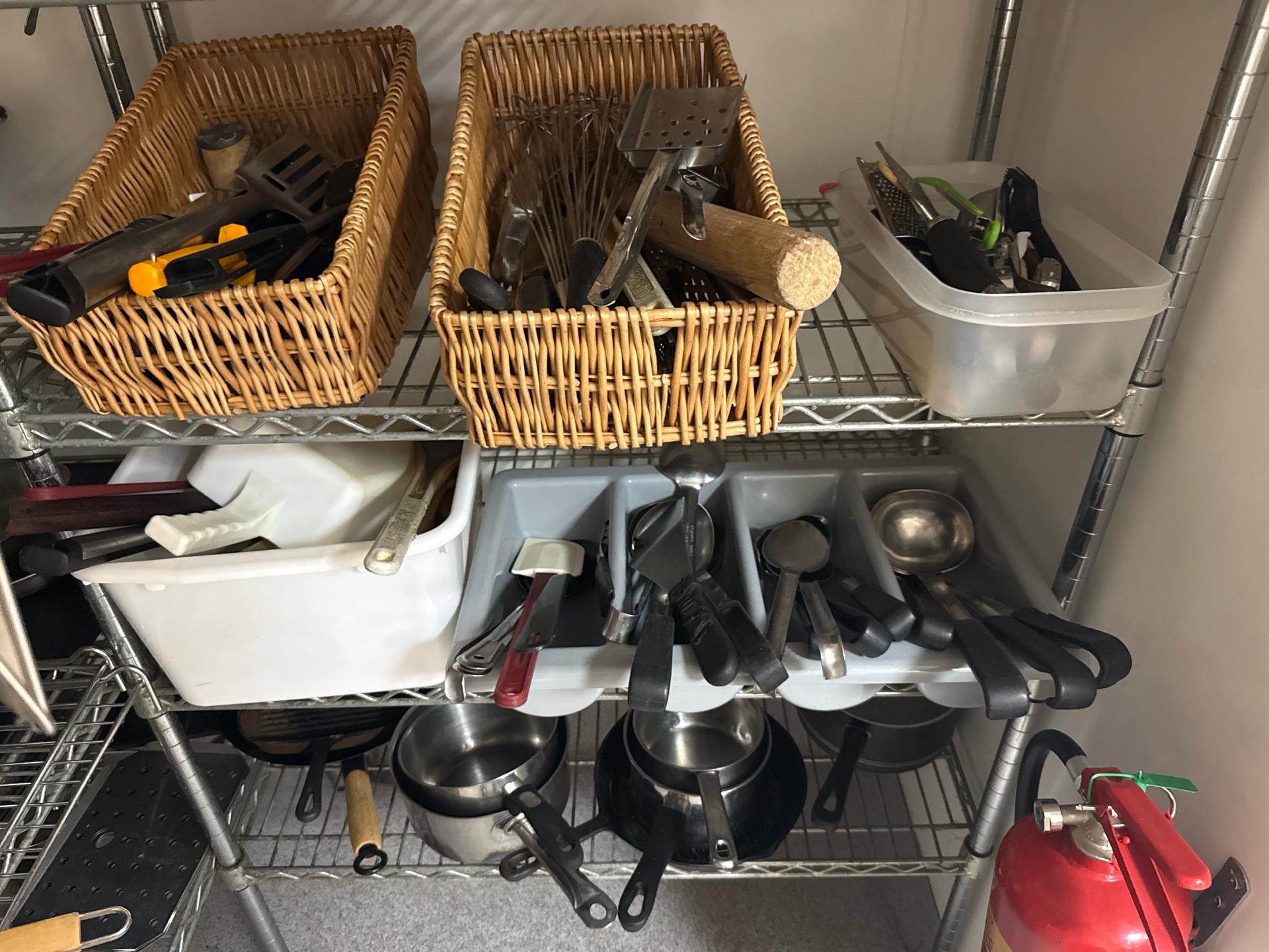 Kitchen Shelving Units With Assorted Kitchen Accessories