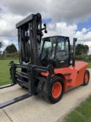 Linde H120D 12 Tonne Diesel Forklift Truck, Fork Positioner & Side Shift, Wide Carriage (5,349 Hrs)