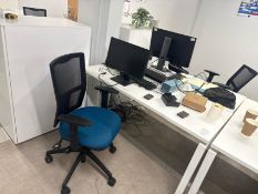 Double Office Desk And 2 Desk Chairs - No Reserve