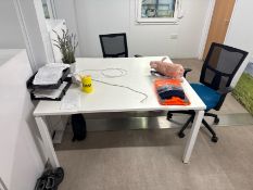 Double Office Desk And 2 Desk Chairs - No Reserve