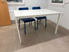 White Office Desk And 2 Chairs - No Reserve