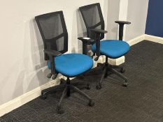 Pair Of Blue Desk Chairs - No Reserve