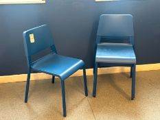Set Of 4 Blue Plastic Chairs - No Reserve