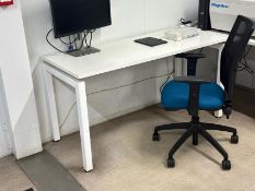 White Office Desk And Chair - No Reserve
