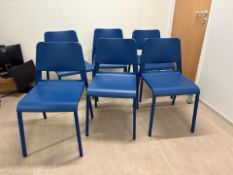 Blue Plastic Chairs x6 - No Reserve