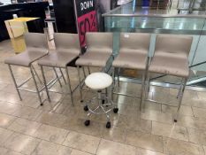 5 x Tall Make-Up Stools and 1 x Low Operator Stool, No Reserve