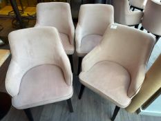 Set of 4 Dusky Pink Upholstered Restaurant Chairs, No Reserve