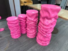 Set of 4 Pink Abstract Display Plinths, No Reserve