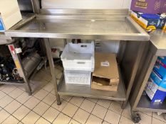 Stainless Steel Dishwasher Pass Feed Table – Right Hand, No Reserve