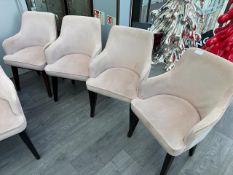 Set of 4 Dusky Pink Upholstered Restaurant Chairs, No Reserve