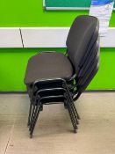 4 x Black Upholstered Stacking Office Chairs, No Reserve
