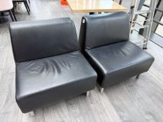 2 x Black Leatherette Modular Seats, No Reserve