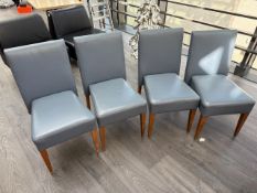 4 x Blue Vinyl Restaurant Chairs, No Reserve