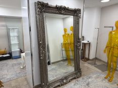 Large Silver Framed Bevelled Mirror, No Reserve
