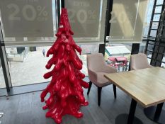 6ft Red Abstract Christmas Tree, No Reserve