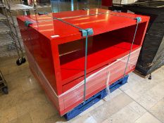 Large Gloss Red 2-Tier Display Table, No Reserve