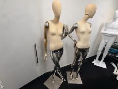 2 x Heritage Genesis Gold and Hessian Female Mannequins, No Reserve