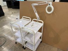 2 Beautician Trolleys, 1 with Lamp, No Reserve