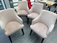 Set of 4 Dusky Pink Upholstered Restaurant Chairs, No Reserve