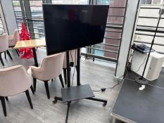 LG 43 Inch TV on Mobile Presentation Stand, No Reserve