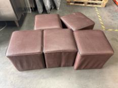 Brown Faux Leather Stool x5