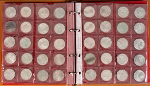 90-teiliges DM-Sammlung, bestehend aus 3x2 DM ; 79x5 DM und 8x10 DM Geldstücken, zusammen 481,- DM.