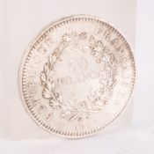 "50 FRANCS", Frankreich 1877, Durchmesser ca. 41mm, ca. 30g, 900er Silber. ss/vz.