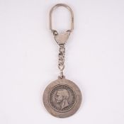 Silberner Schlüsselanhänger der "BANKA PASSADORE" Co. 925er Sterlingsilber-Montur. Gewicht ca. 17,5