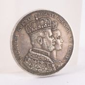 (E) Preussen Krönungstaler 1861, ss/vz, Patina, 900er Silber.