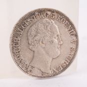 1 Thaler XIV eine F.M. - Friedrich August v. G.G. König von Sachsen. Buchstabe "G" 1839, Silber, ss