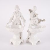 "Marketender-Paar" - Weißporzellan Figuren der KPM-Berlin, Höhe je ca. 23 cm, partiell bestoßen, so