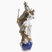 Bekrönte Maria Immaculata mit Jesuskind auf Weltkugel - Meissen nach 1934 (1. Hälfte 20. Jahrhundert