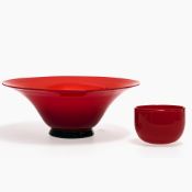 Anbietschale "Anni Trenta" und Schälchen - Venini, Murano 1993 (Anbietschale) Serie Anni Trenta