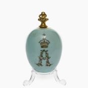 Osterei mit bekröntem Monogramm "A" für Augusta von Sachsen-Weimar-Eisenach - KPM Berlin um 1871