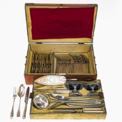 Besteckkasten 48 tlg. für 12 Personen in originaler Schatulle - Berlin, 1. H. 19. Jh., Friedrich Hei
