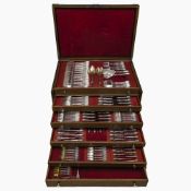 Silberbesteck 301 tlg. für 24 Personen im Besteckkasten - Bruckmann & Söhne, Heilbronn, um 1890/1900