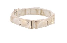 Silber Armband mit Steckverschluss im Stil von Lapponia, gestempelt " FS 925 " , Länge 18,0 cm, Bre