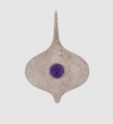 Anhänger mit Amethyst, Silberfassung 925/- gest., 5,5 x 4,7 cm, Gewicht 16,7 Gramm