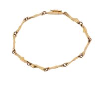 " LAPPONIA " Gold Armband 585/-, gest., E8, Björn Weckström,  Länge 18,5 cm, Breite 3 mm, Gewicht 6